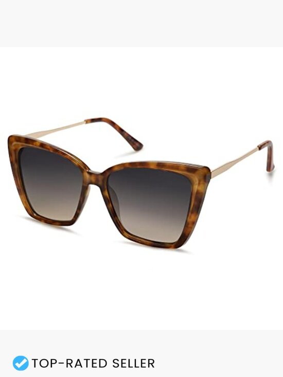 Trendy Polarized Sunglasses for Women Retro Oversized Square Cat Eye UV main image 5